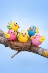 Пташечки з повітряного пластиліну